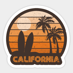 Retro Sunset California Surf Sticker